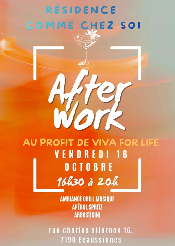 Le 16 octobre : Un afterwork au Comme Chez Soi au profit de Viva for Life